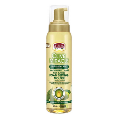 Olive Miracle Anti-Breakage Foam Setting Mousse – 8.5 fl oz - ANNS BEAUTY SUPPLY